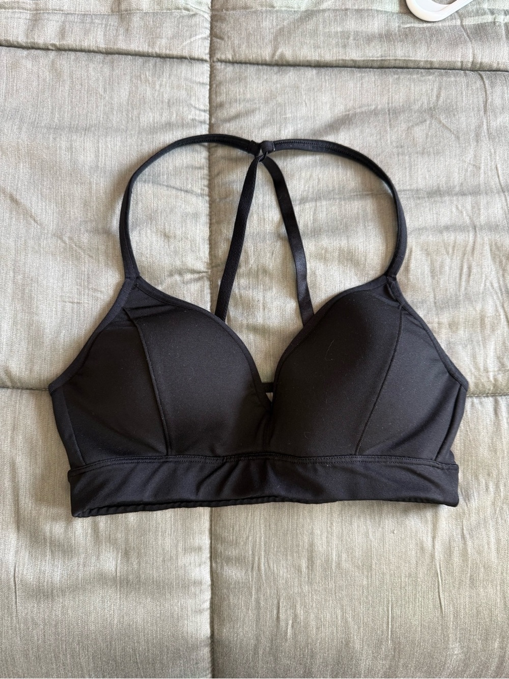 Athleta Black Padded Sports Bralette with Racerback Straps